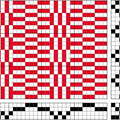 Grunnbindimunstur fyrir samsetta bindingu á fjögur sköft og fjögur skammel