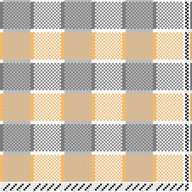 Curtains in extended tabby with skipped dents