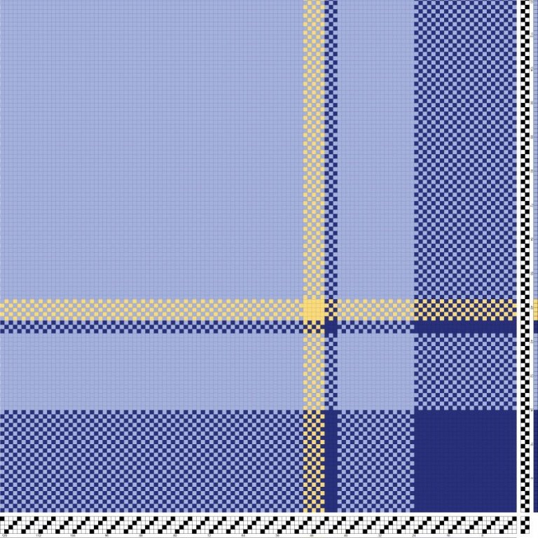 Napkins in block patterned satin