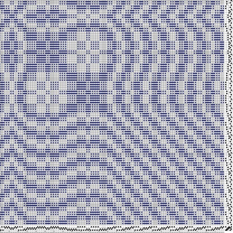 Overshot, woven on 4 shafts and 6 treadles